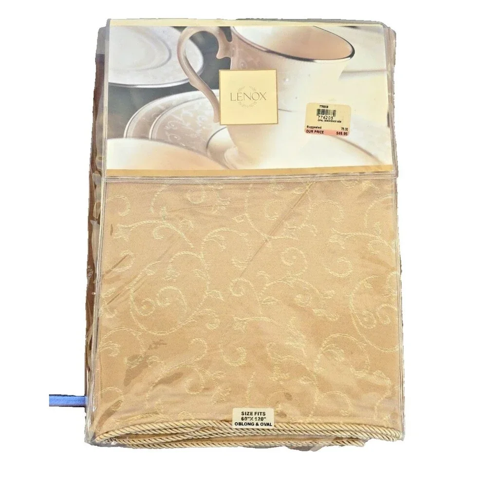 LENOX OPAL INNOCENCE 60”X 102” TABLECLOTH NEW